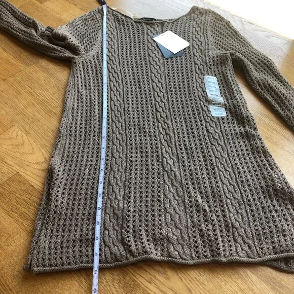Jeanne Pierre Taupe Knit Sweater Size Medium NWT - Picture 8 of 8